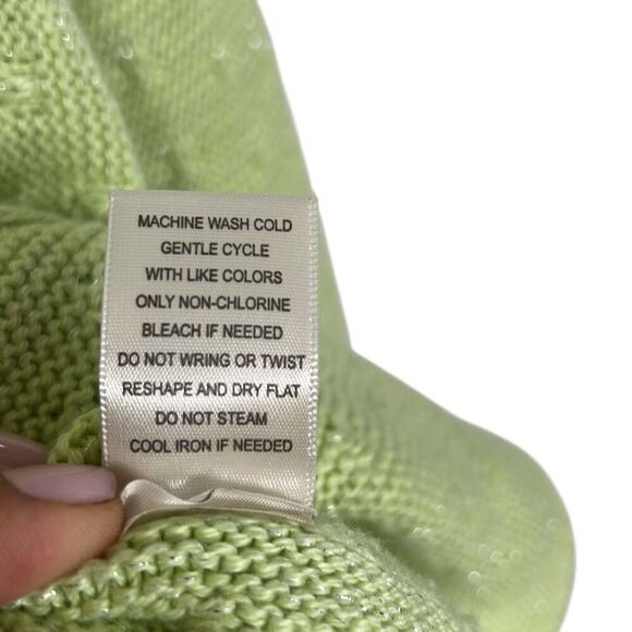 Rachel Zoe Knit High Low Crew Neck Long Sleeve Pullover Sweater Green Large - Picture 8 of 9